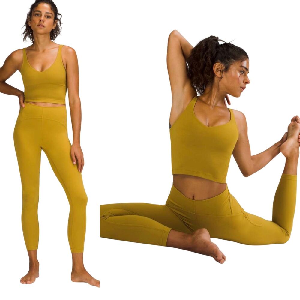 NEW Lululemon Instill High-Rise Athletic Leggings 25" Auric Gold Size 2